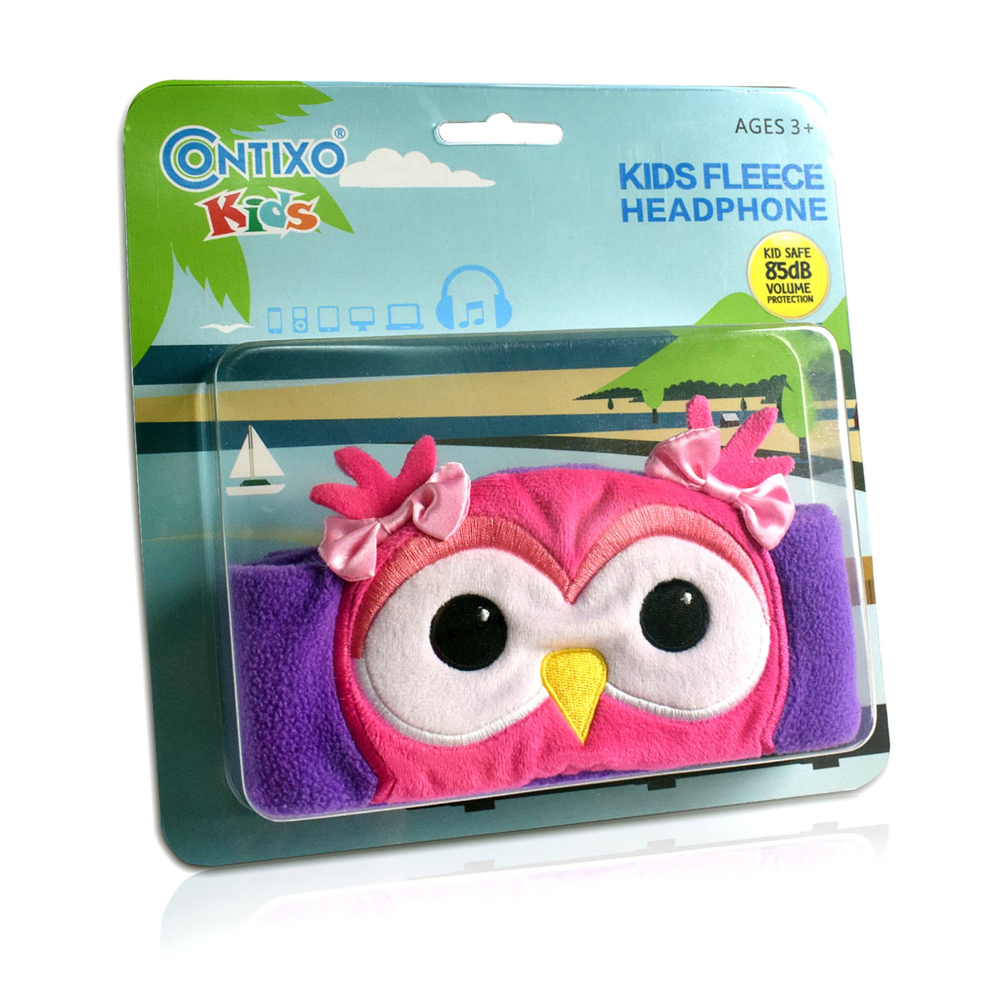 Contixo H1 Adjustable Fleece Headband Headphones, Owl